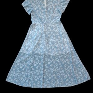 Floral Blue and White Kids Dress